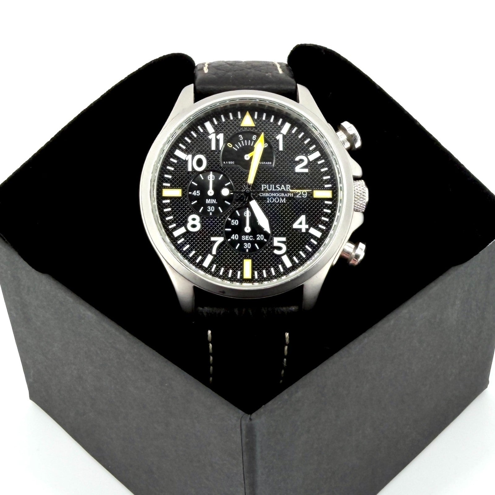 Pulsar VD50-X019 Chronograph Watch – Black Dial – 100m – 44mm