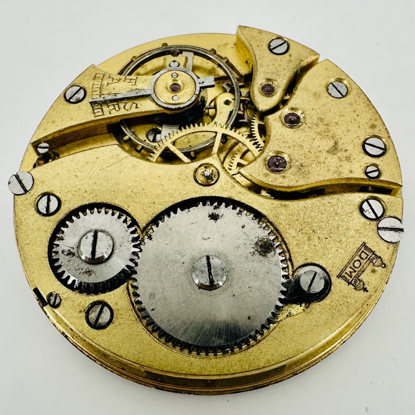 Antique DOM Pocket Watch Movement – 42mm – Stem Wound – Spares/Repair