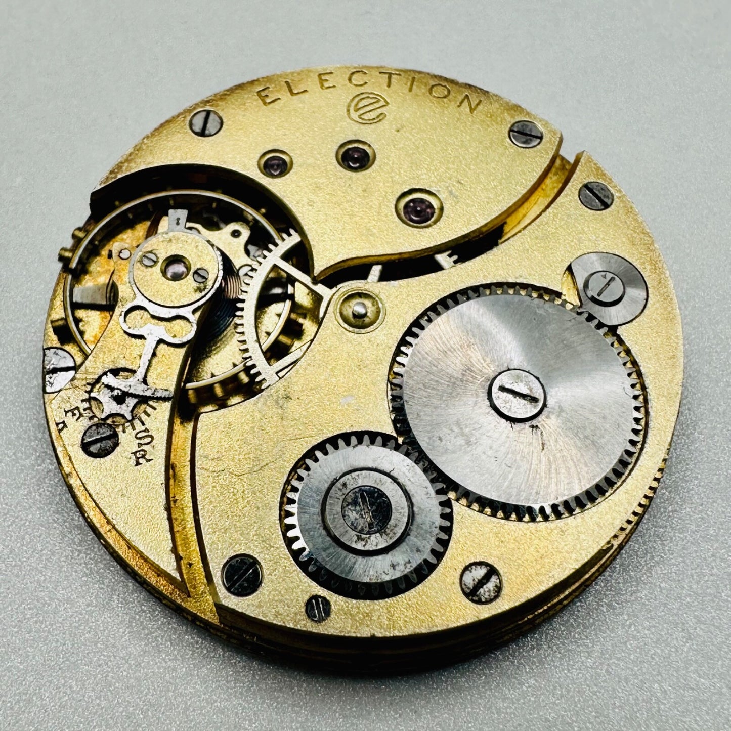 Antique "Election" Pocket Watch Movement - Swiss Made - Winds & Ticks