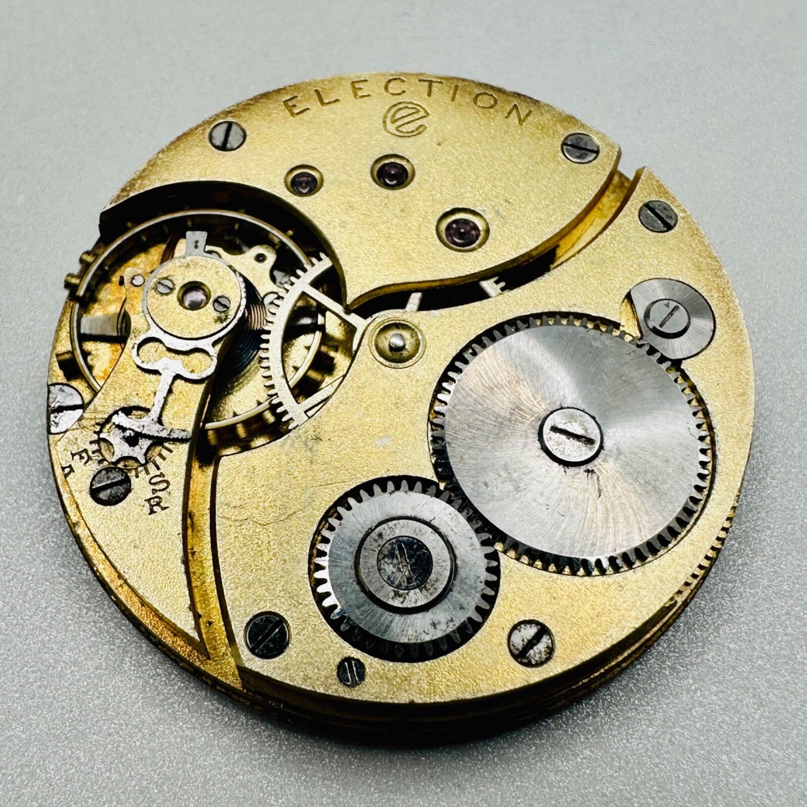 Antique "Election" Pocket Watch Movement - Swiss Made - Winds & Ticks