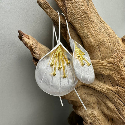 Elegant 925 Sterling Silver Handcrafted Flower Drop Earrings – Various Designs