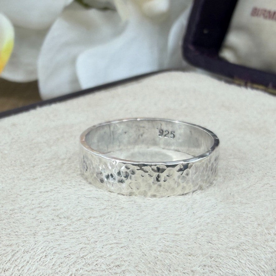 Vintage 925 Sterling Silver Rose Quartz Ring – UK Size Q – Rectangular Cabochon