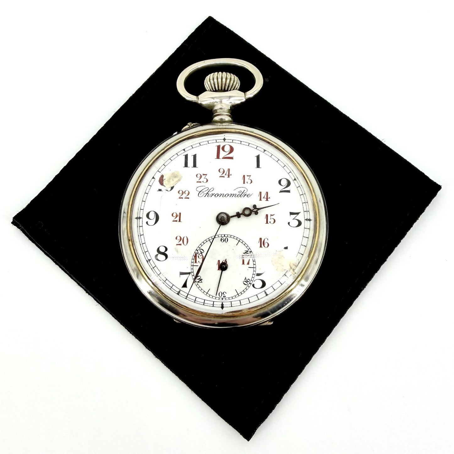 Antique Swiss “Chronomètre” Pocket Watch – Argentan Case – Working – c.1900