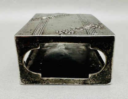 Antique 800 Silver Matchbox Sleeve/Case – German Hallmarks – Oberländer P