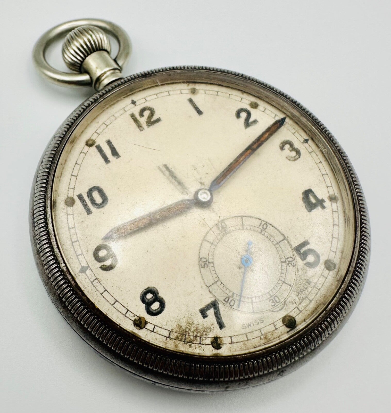 Antique British Military Pocket Watch - GS/TP Swiss Made 15 Jewels - Working