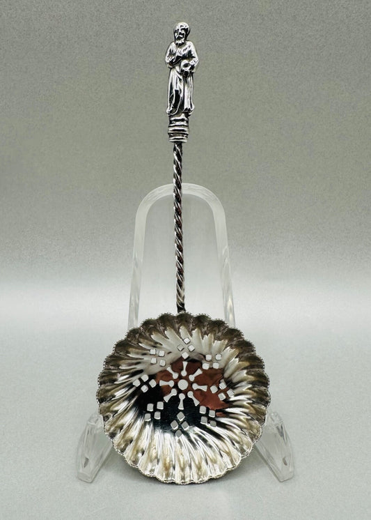 Victorian Sterling Silver Apostle Handle Sugar Sifter Spoon – Birmingham 1893