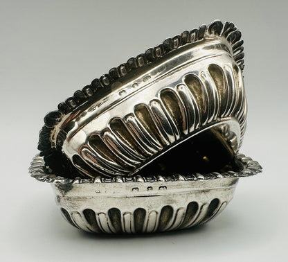 Pair of Antique Victorian Silver Salts - Birmingham 1897 by S. Blanckensee & Son