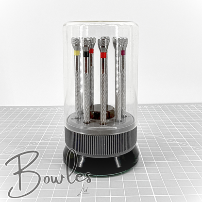 Precision Screwdriver Set - Rotating Base - Spare Blades - Watch / Jewellery