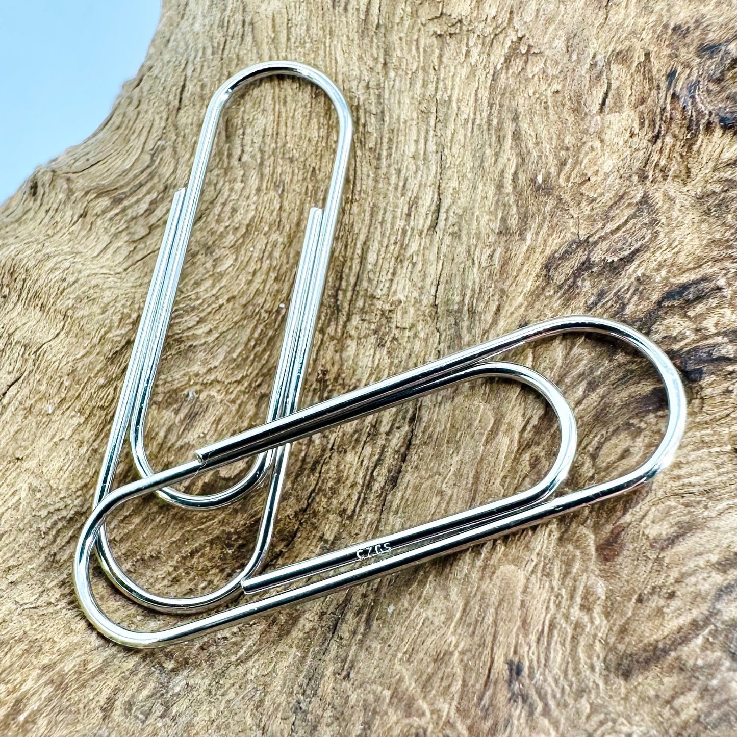 Brand New 925 Sterling Silver Paper Clip Earrings