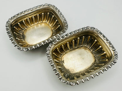 Pair of Antique Victorian Silver Salts - Birmingham 1897 by S. Blanckensee & Son