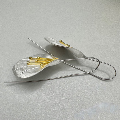 Elegant 925 Sterling Silver Handcrafted Flower Drop Earrings – Various Designs