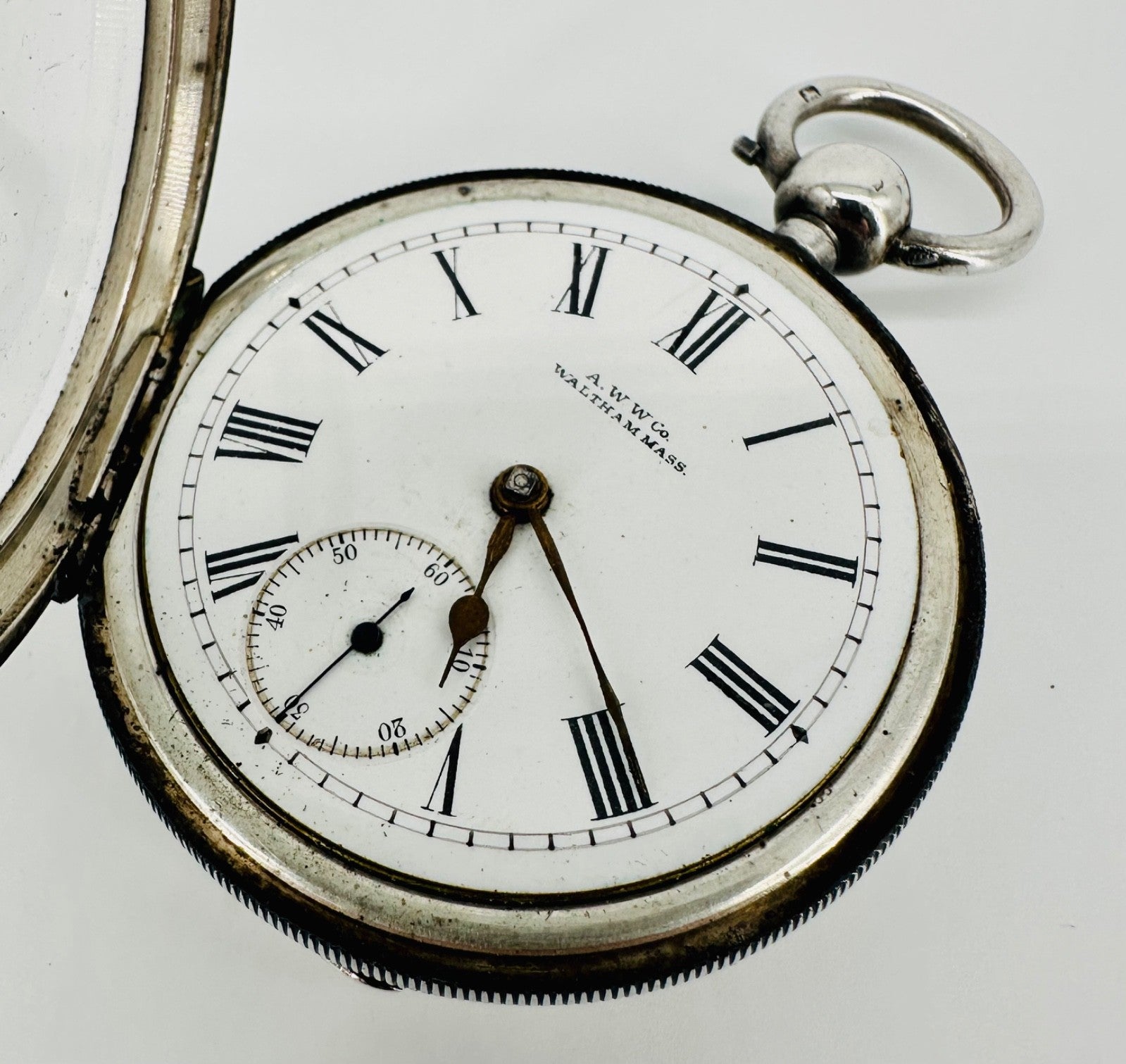 Antique AWW Co. Silver Cased Pocket Watch – Birmingham 1900 - Working