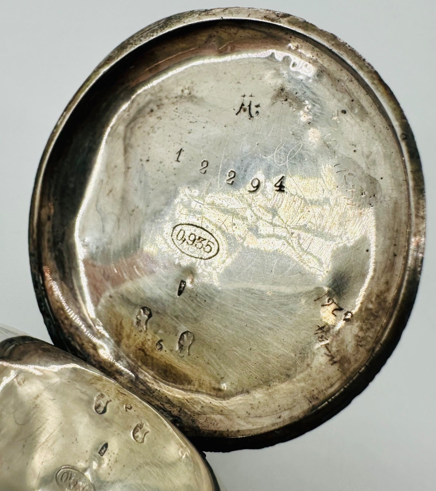 Antique Swiss 935 Silver Case Pocket Watch – Working