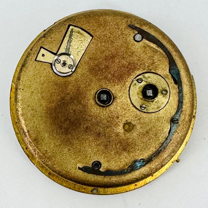 Antique Pocket Watch Movement – Key Wound, Enamel Dial – Working - 46.6mm