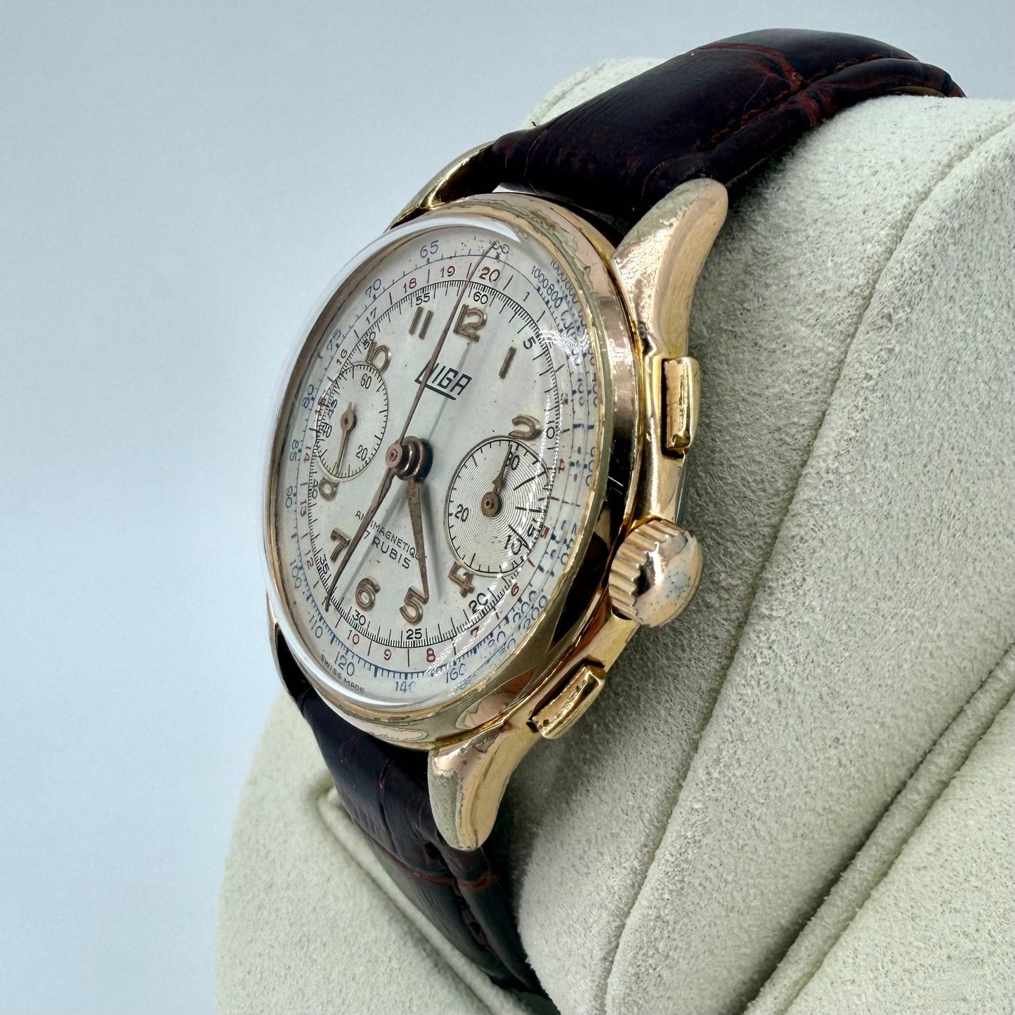 Vintage NIGA Swiss Chronograph Watch – Landeron 51 – Gold Plated – c.1940s–50s