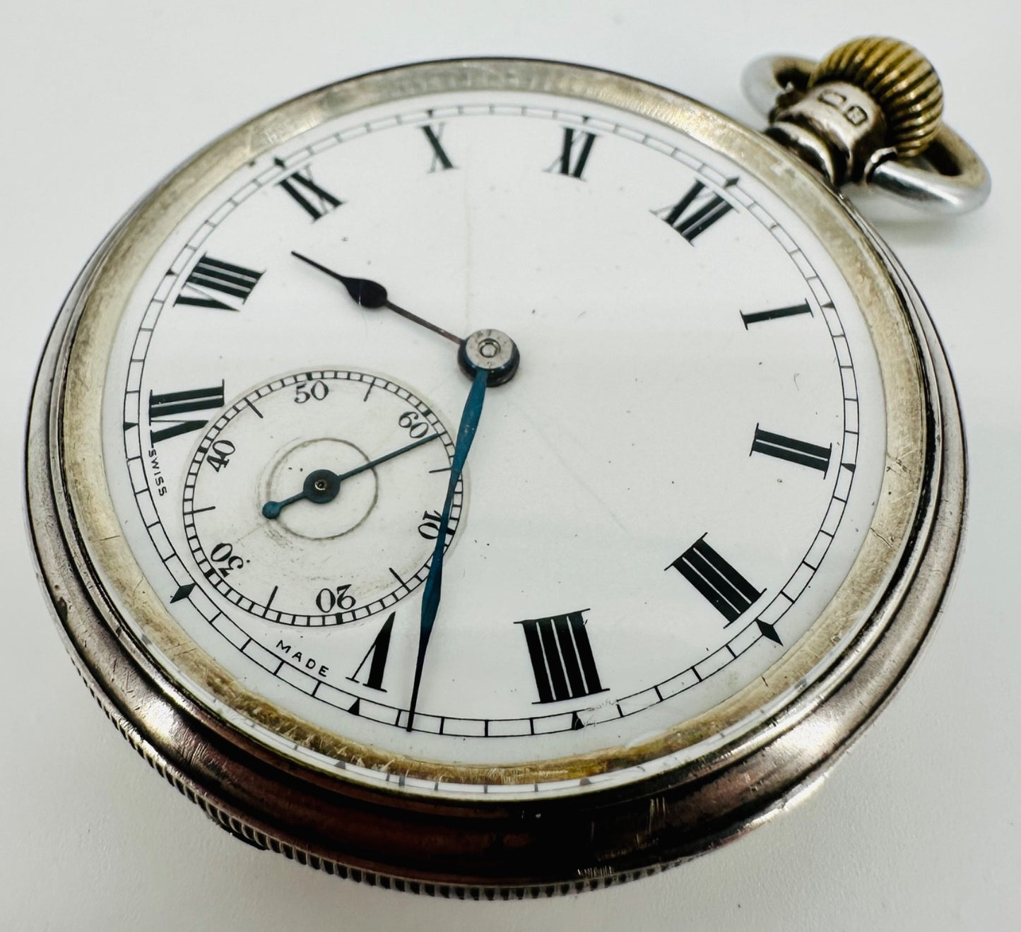 Antique Silver Dennison Cased Pocket Watch – 1939 Dublin Import Marks, 15 Jewels