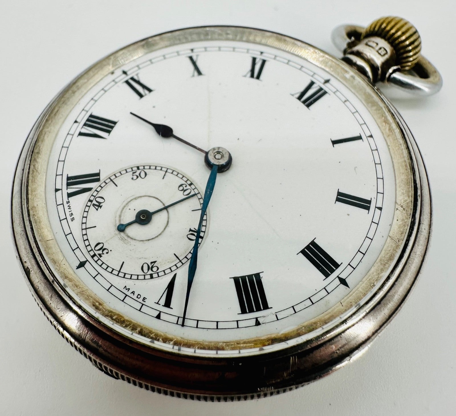 Antique Silver Dennison Cased Pocket Watch – 1939 Dublin Import Marks, 15 Jewels