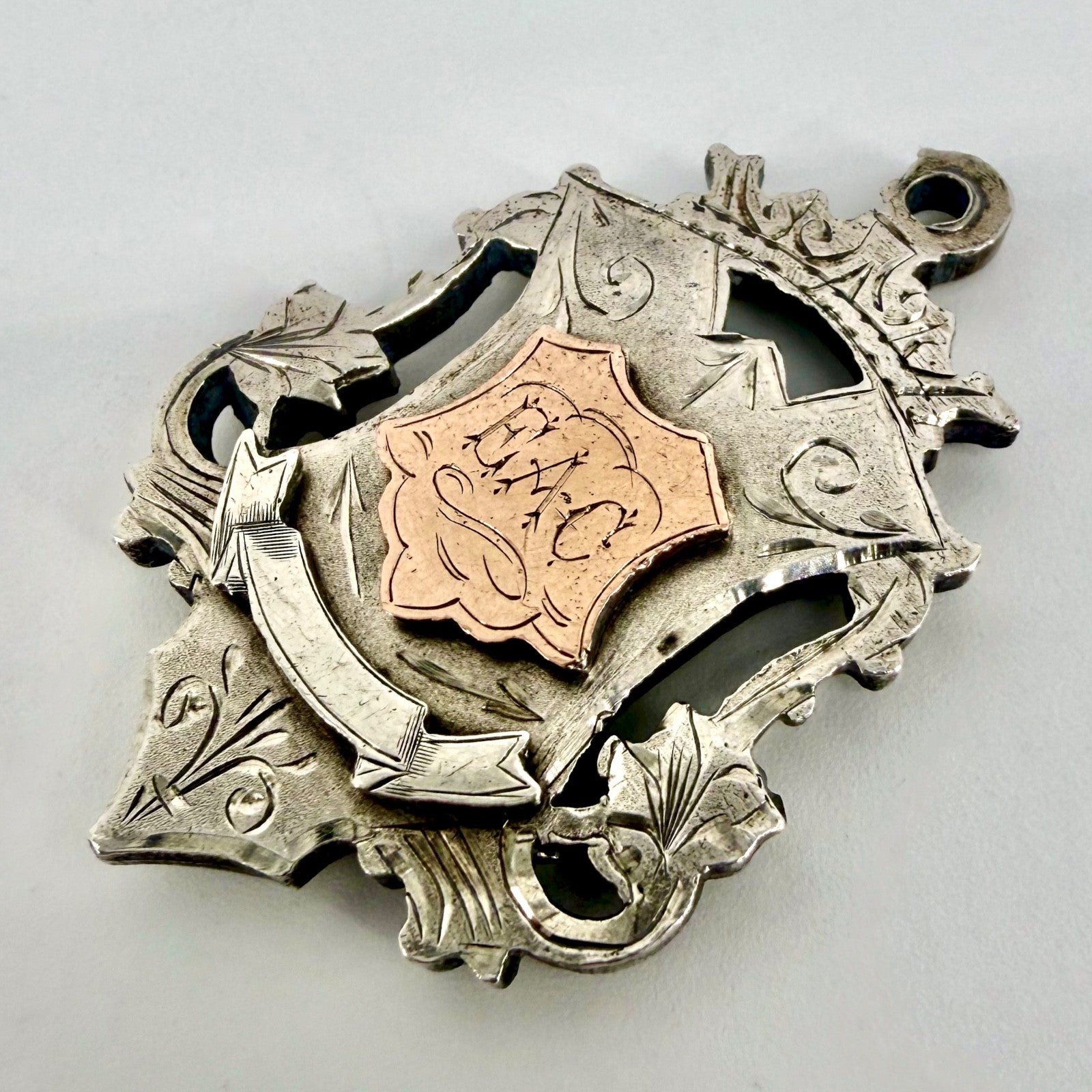 Antique Silver Fob Medal – Birmingham 1900 – James Fenton – Lozells “K” / “EAC”