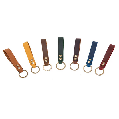 Genuine Leather Keyring Loop - 7 Colours Available