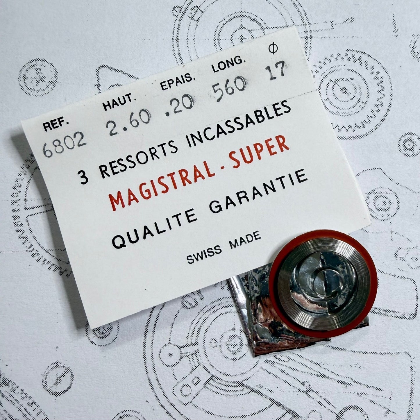 Vintage Magistral-Super Mainspring No. 6802 – 2.60 mm x 0.20 mm x 560 mm