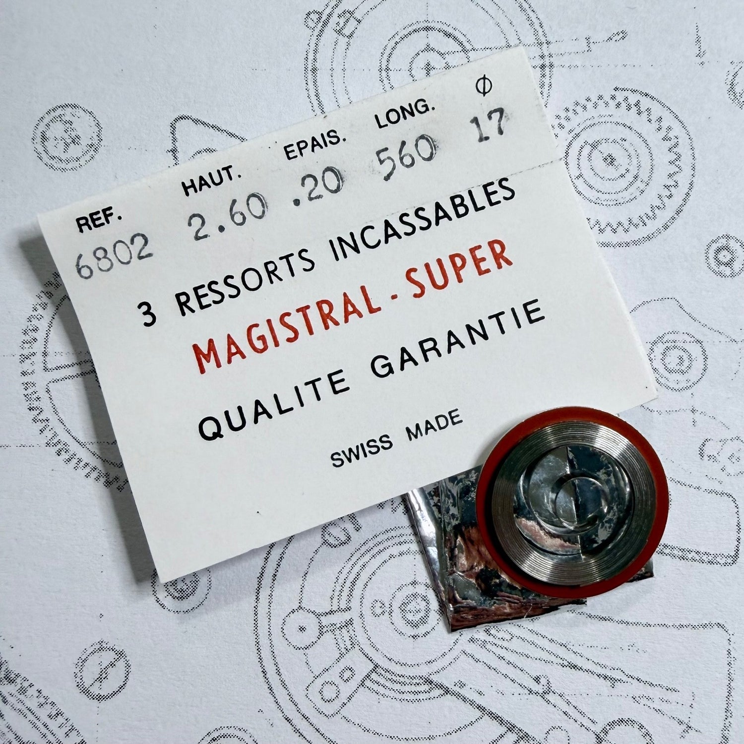Vintage Magistral-Super Mainspring No. 6802 – 2.60 mm x 0.20 mm x 560 mm