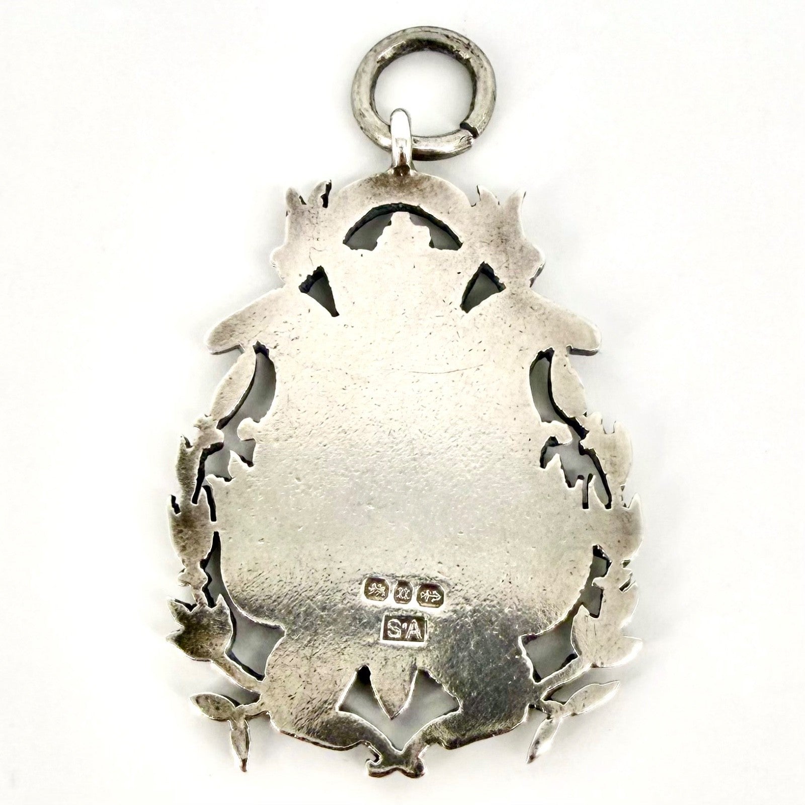 Antique Large Silver Watch Fob Medal – Birmingham 1894 – S.A.