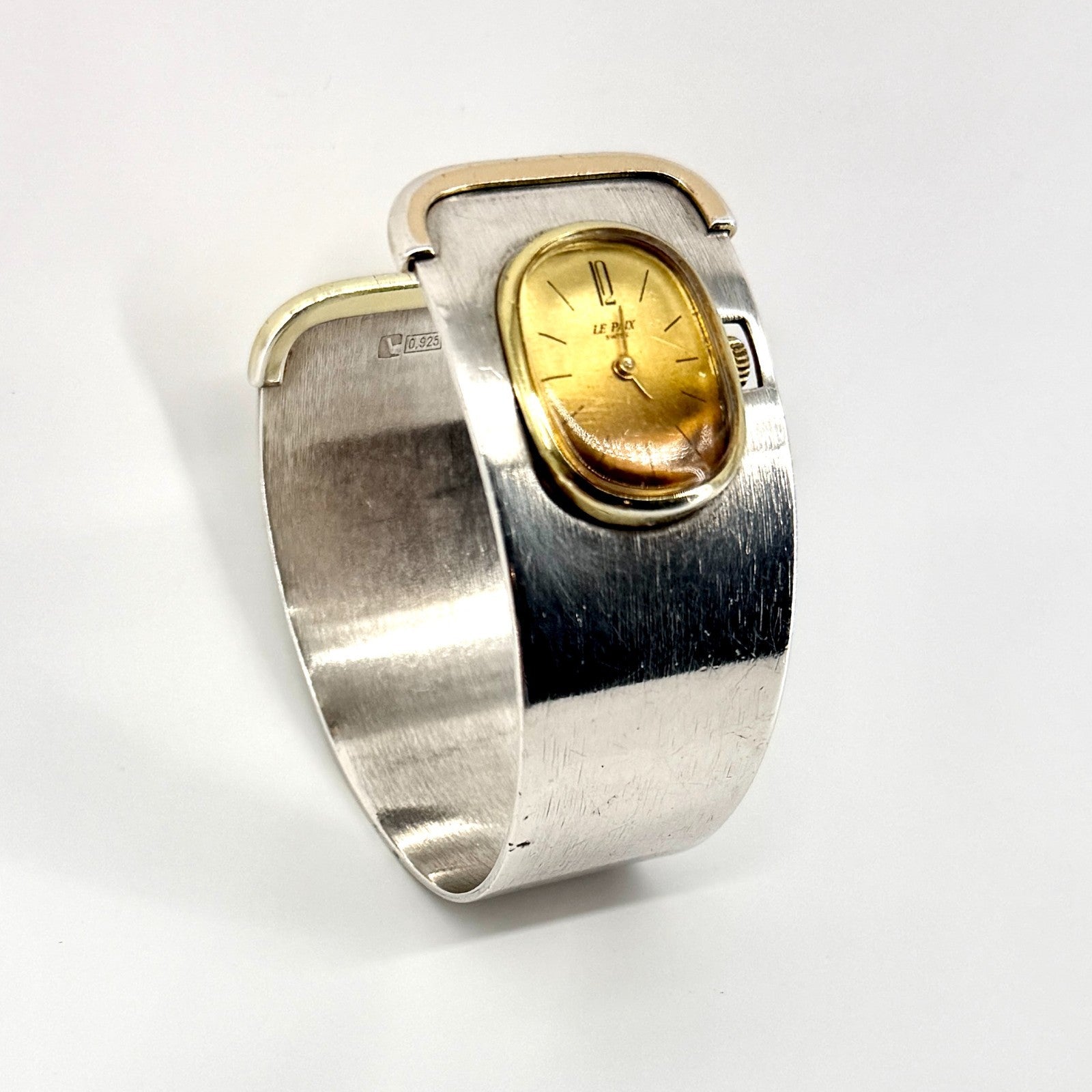 Vintage Le Paix 925 Sterling Silver Bangle Watch – Swiss Quartz – c.1970s