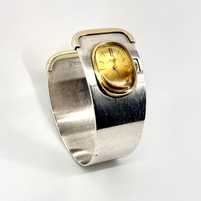 Vintage Le Paix 925 Sterling Silver Bangle Watch – Swiss Quartz – c.1970s