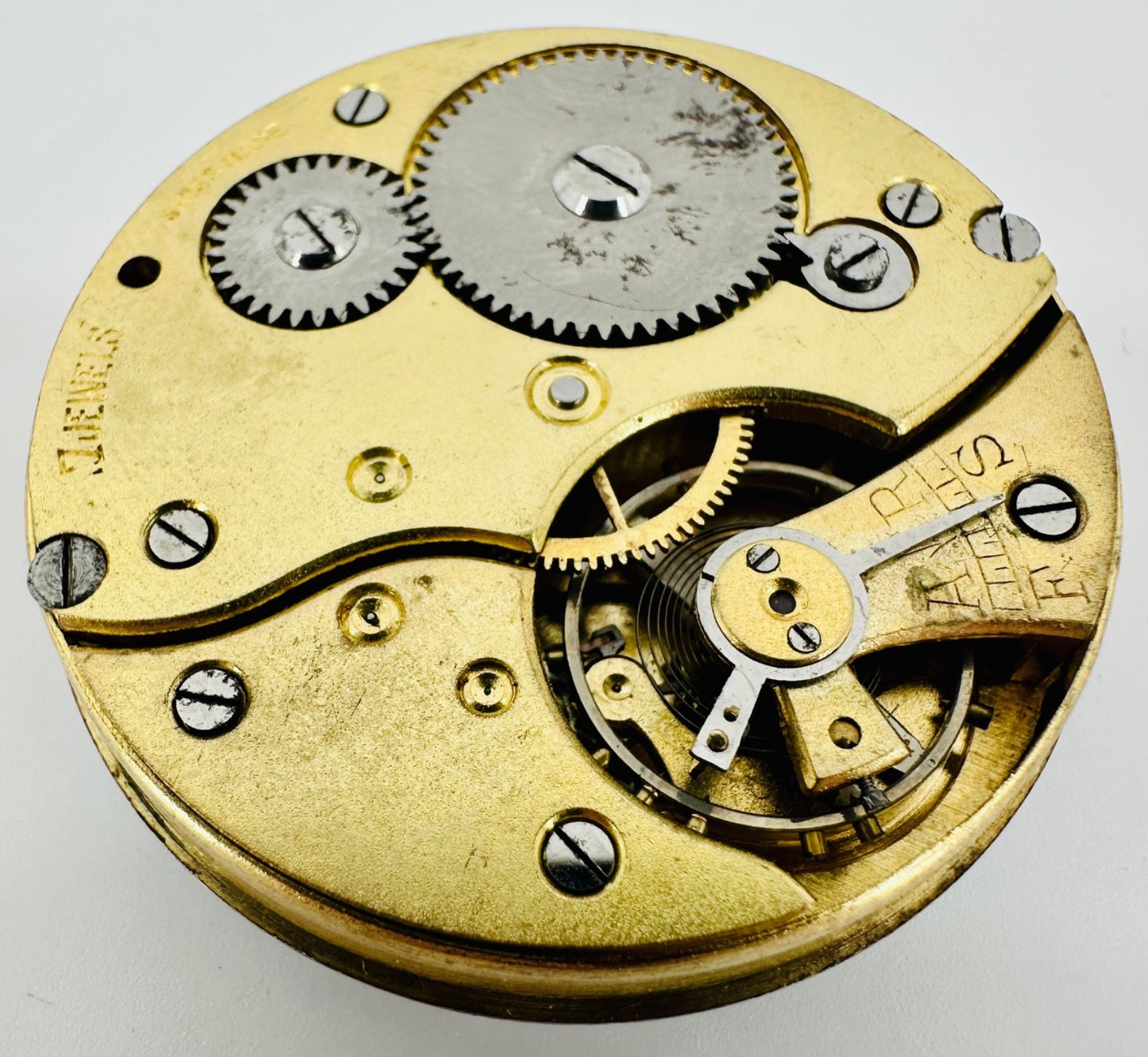 Antique Swiss Pocket Watch Movement – 43mm, 7 Jewels – Runs/Stops, Spares/Repair