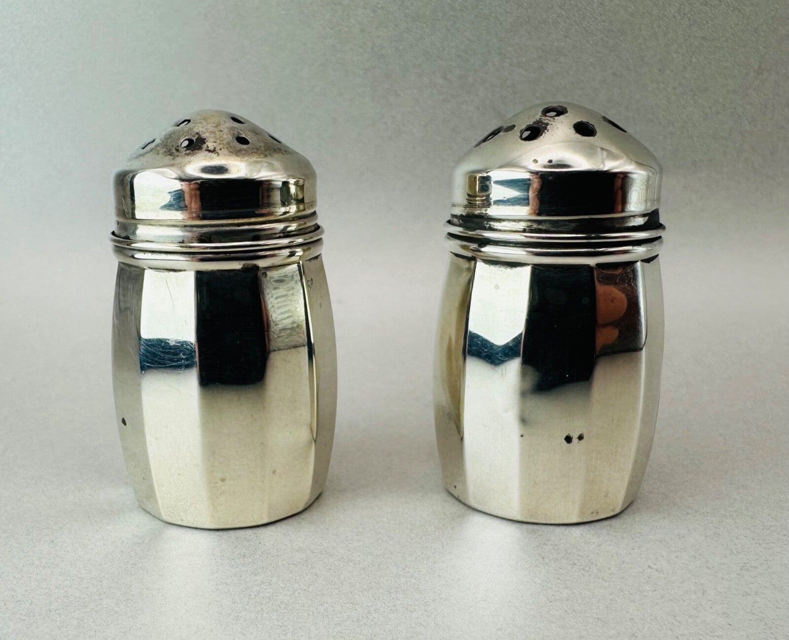 Vintage Sterling Silver Salt and Pepper Pots - Good Condition