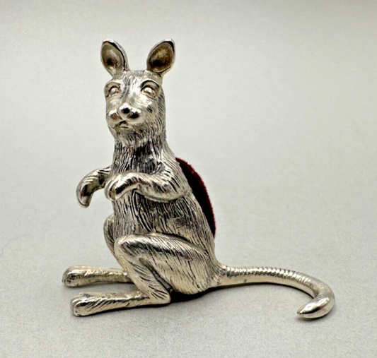 Antique Silver Plated Kangaroo Pin Cushion