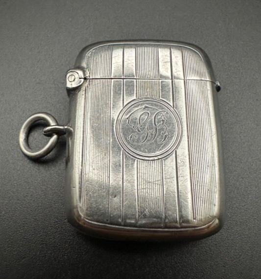 Antique Silver Vesta Case - Birmingham 1915 William Hair Haseler