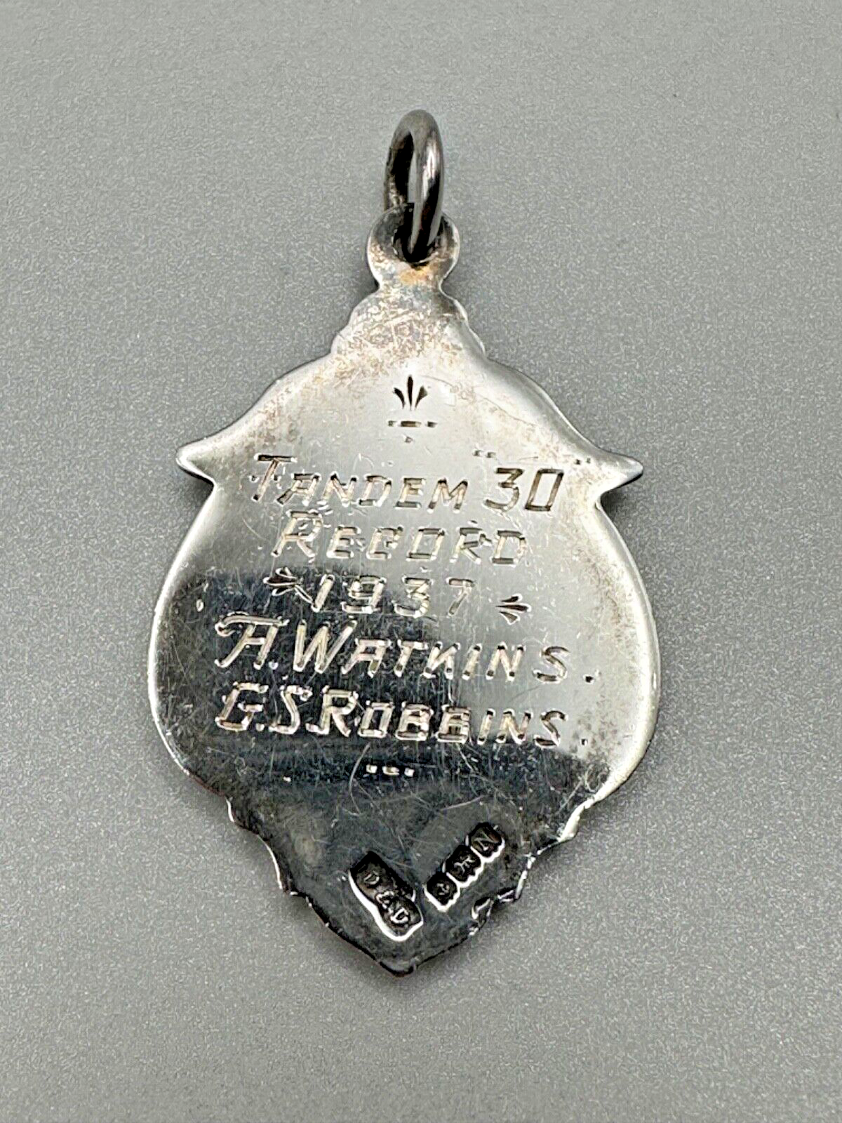 Vintage Silver Fob Pendant - Birmingham 1937 Denton & Down