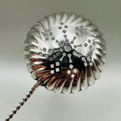 Victorian Sterling Silver Apostle Handle Sugar Sifter Spoon – Birmingham 1893