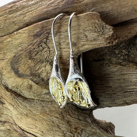 Brand New 925 Sterling Silver Morning Glory Earrings – Elegant Floral Design