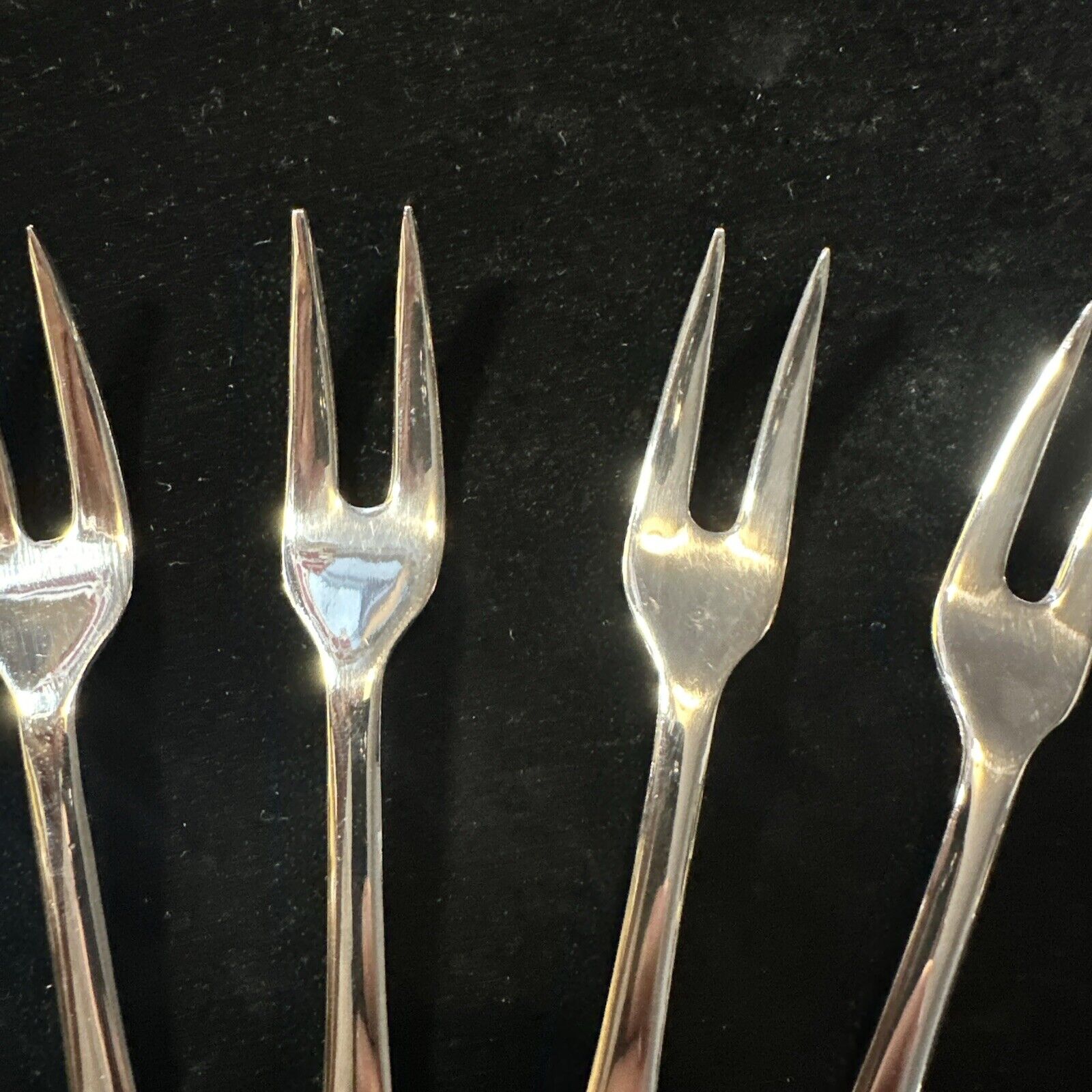 Antique Set of 5 Silver Plated Appetiser Forks