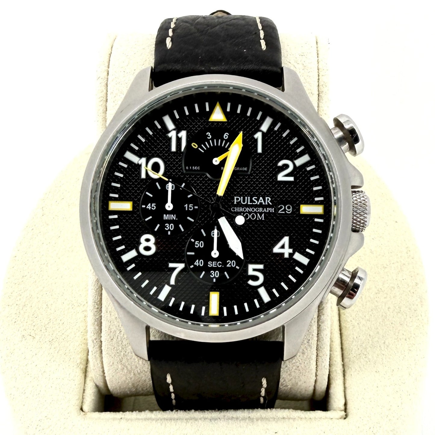 Pulsar VD50-X019 Chronograph Watch – Black Dial – 100m – 44mm