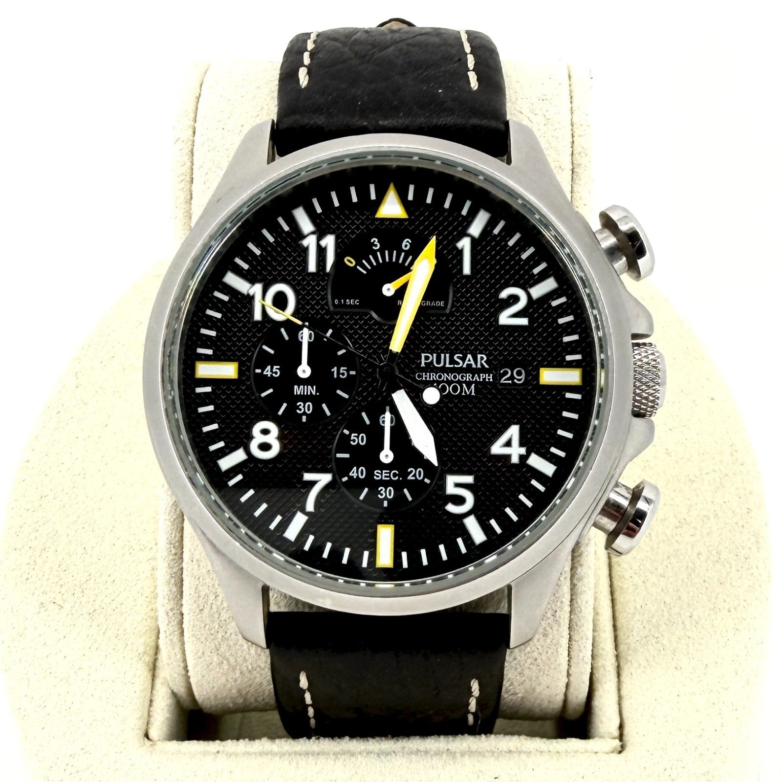 Pulsar VD50-X019 Chronograph Watch – Black Dial – 100m – 44mm