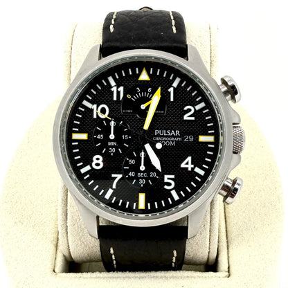 Pulsar VD50-X019 Chronograph Watch – Black Dial – 100m – 44mm