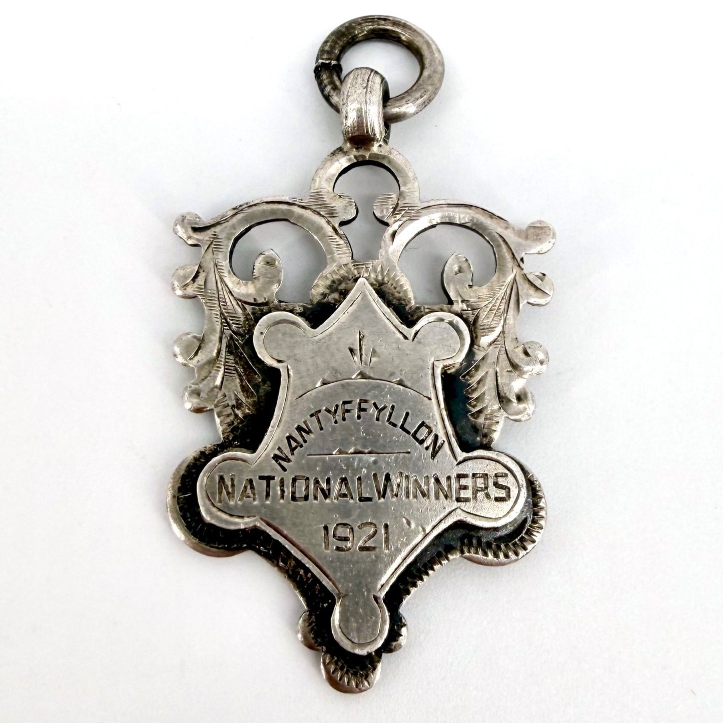 Antique Silver Fob Medal Nantyffyllon National Winners 1921 William Hair Haseler