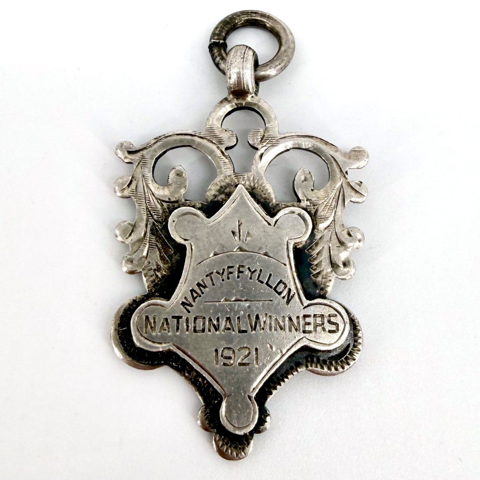 Antique Silver Fob Medal Nantyffyllon National Winners 1921 William Hair Haseler