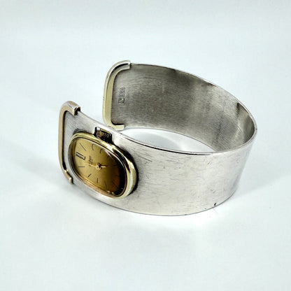 Vintage Le Paix 925 Sterling Silver Bangle Watch – Swiss Quartz – c.1970s