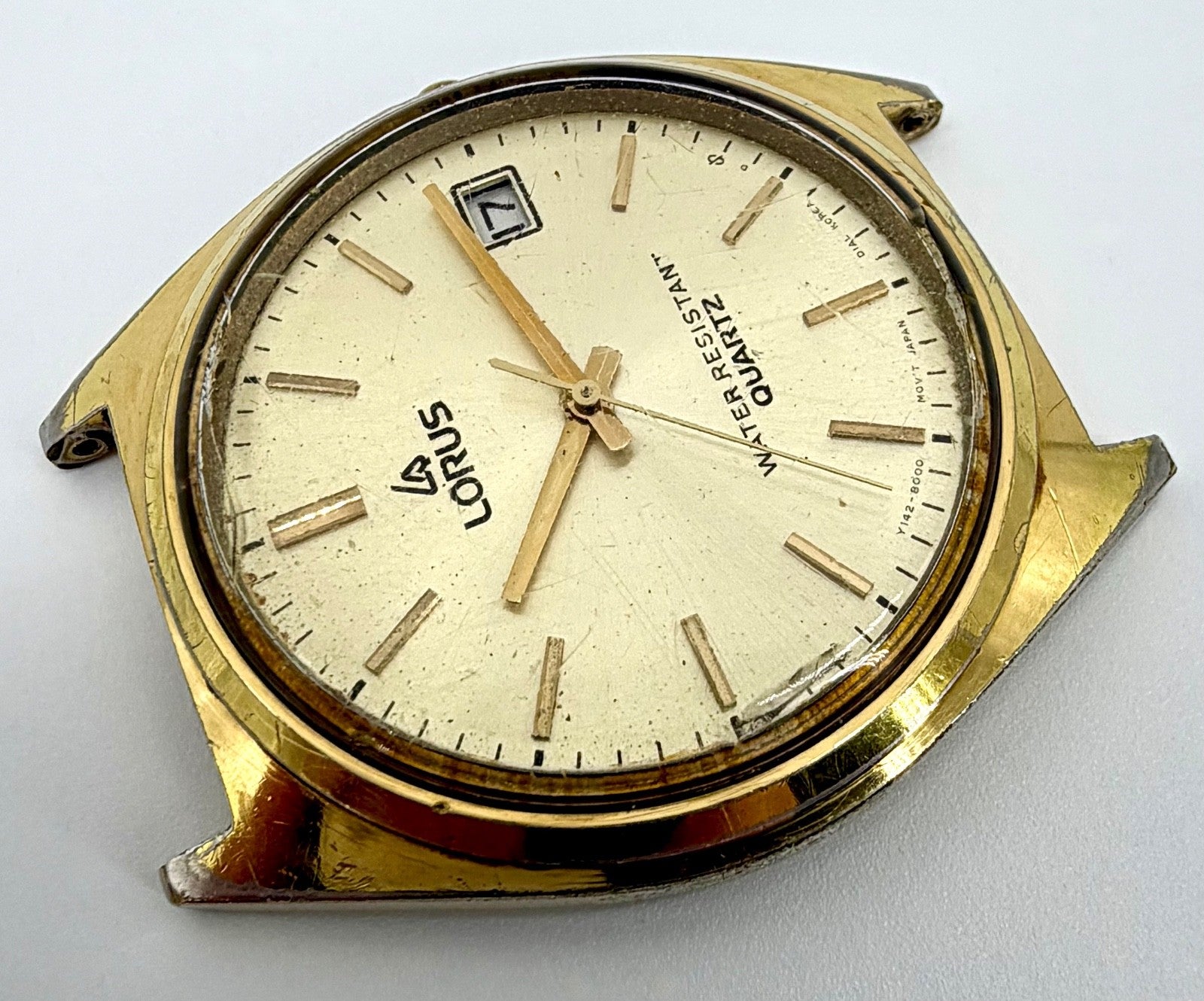 Vintage Lorus Quartz Watch – Gold Tone Case – Date – Working