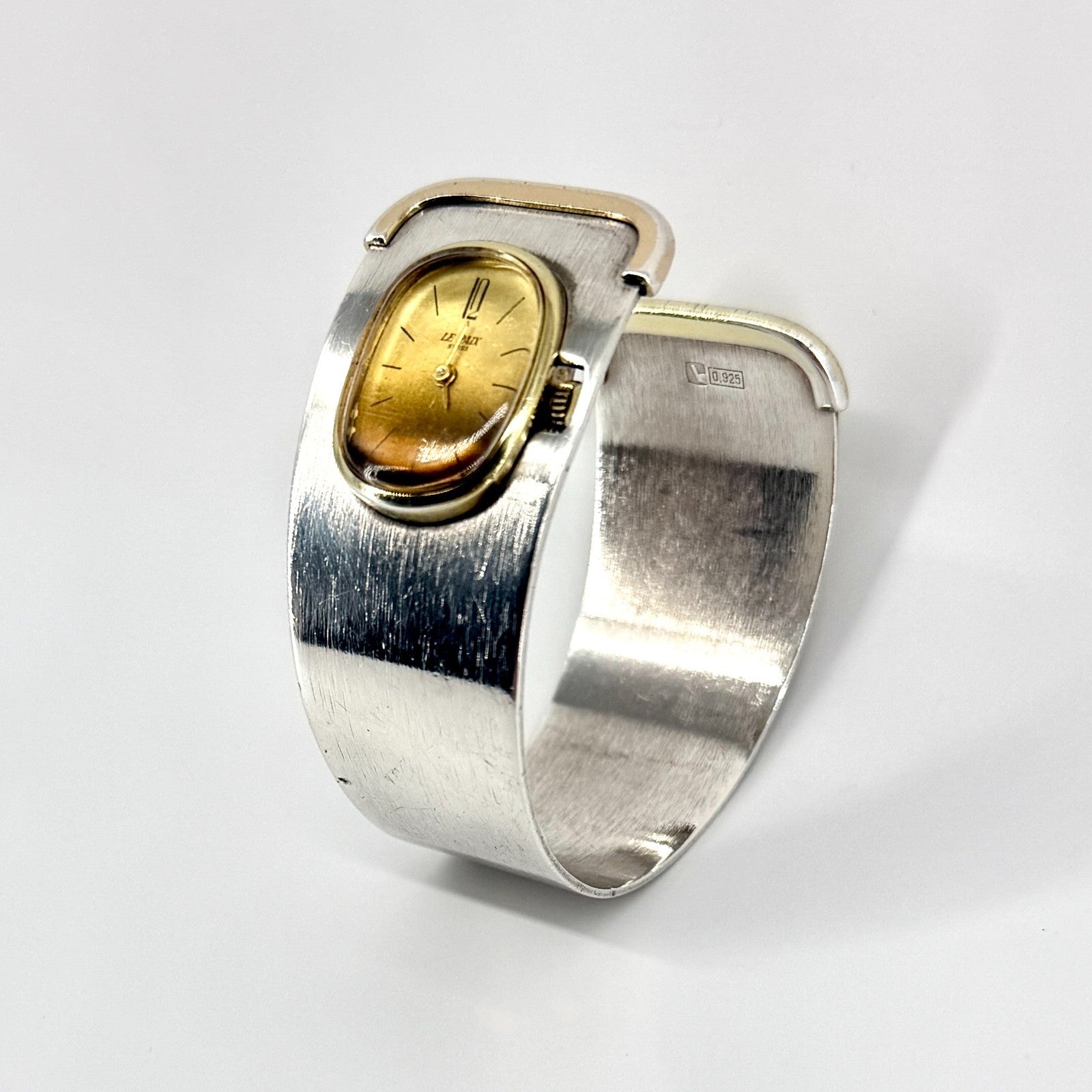 Vintage Le Paix 925 Sterling Silver Bangle Watch – Swiss Quartz – c.1970s