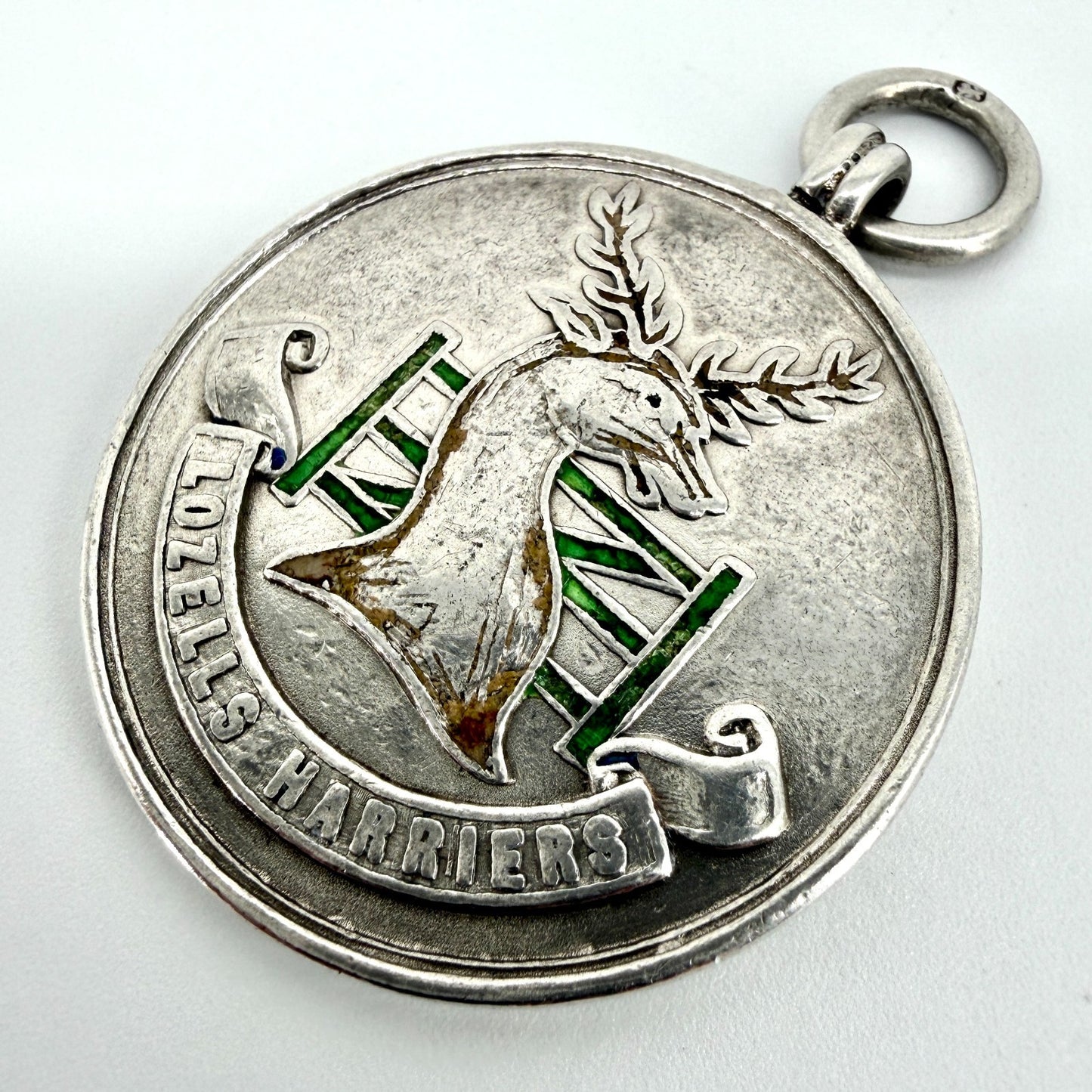 Antique Edwardian Sterling Silver Fob Medal – Lozells Harriers – Birmingham 1908