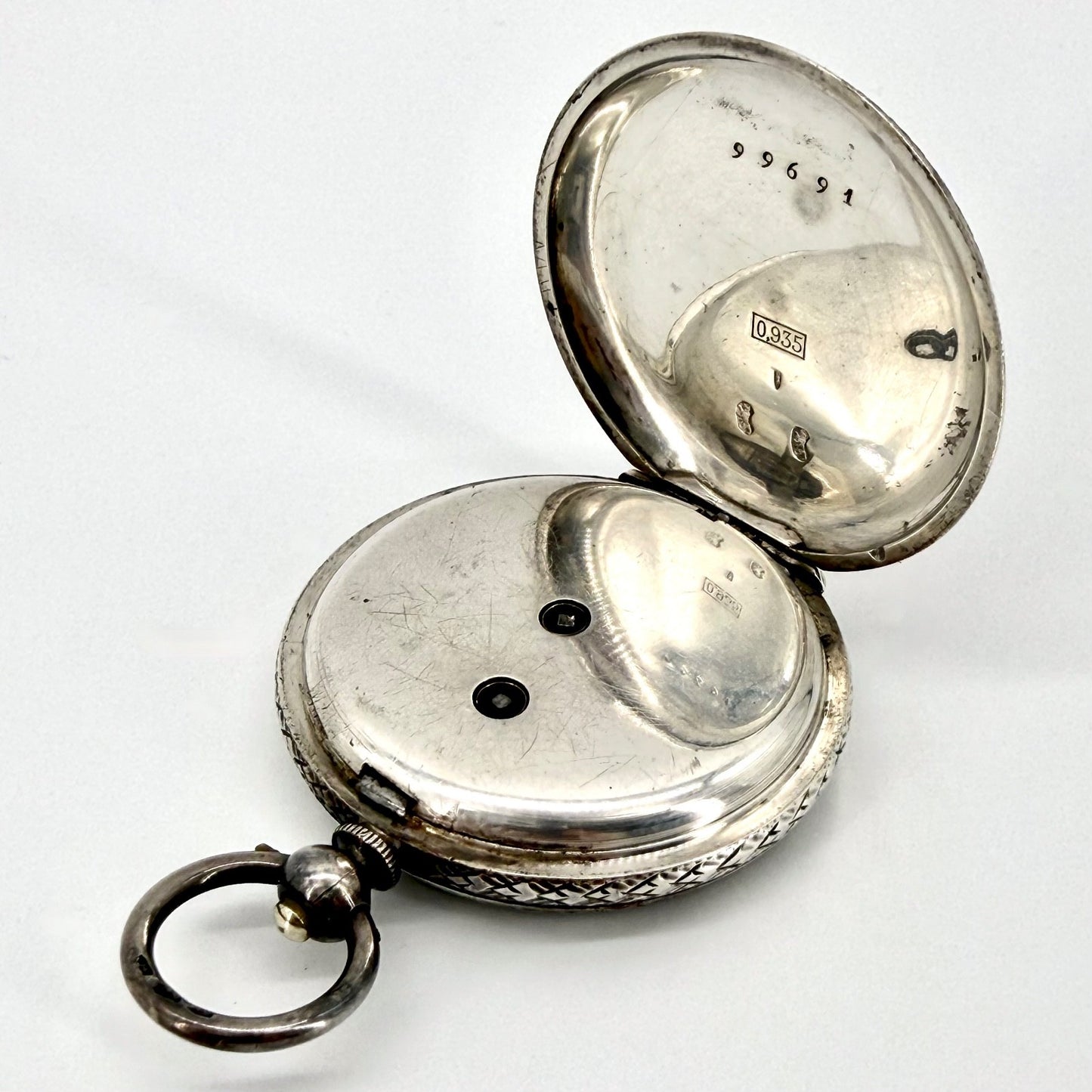 Antique Swiss 935 Silver Kundert “Best Swiss” Pocket Watch - Working