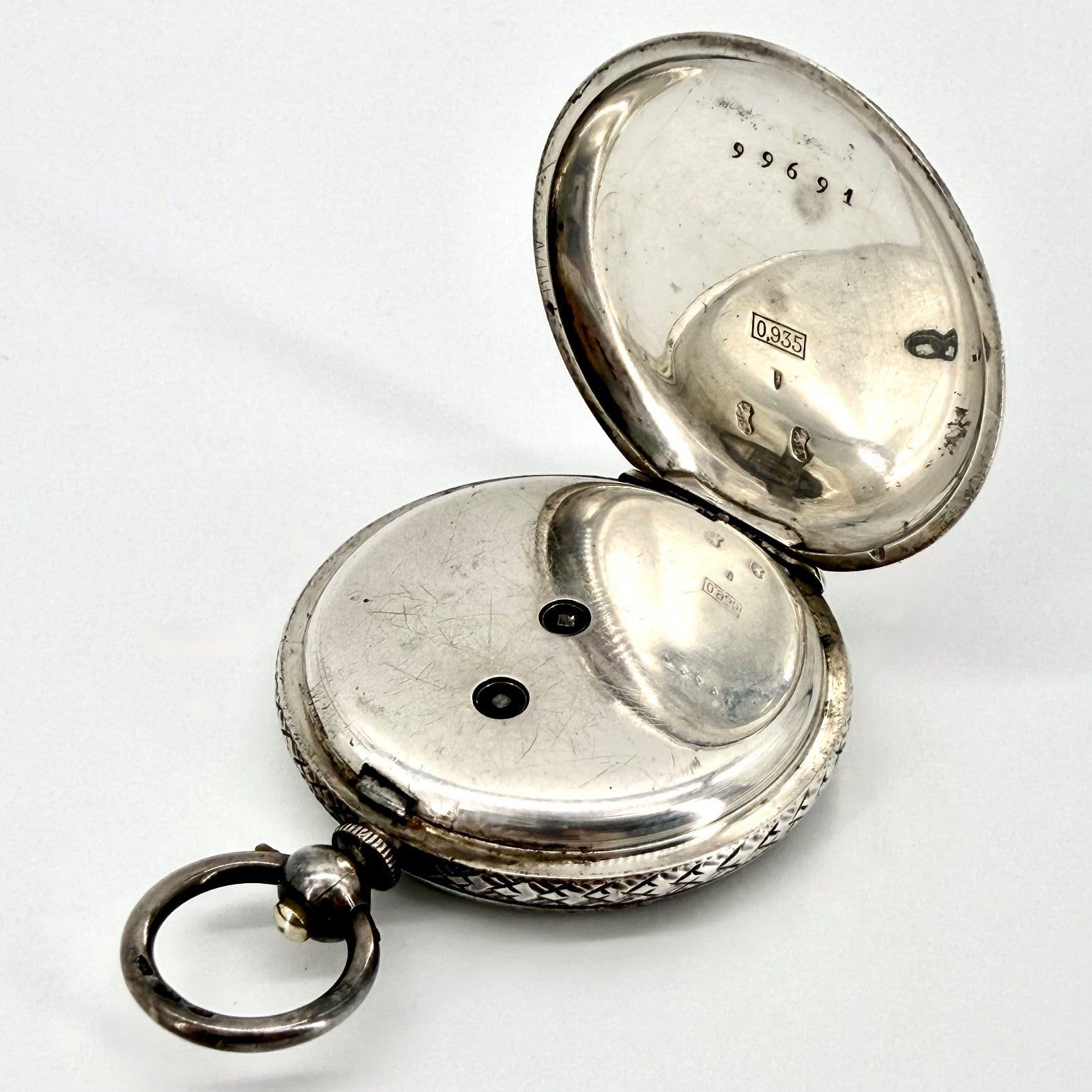 Antique Swiss 935 Silver Kundert “Best Swiss” Pocket Watch - Working