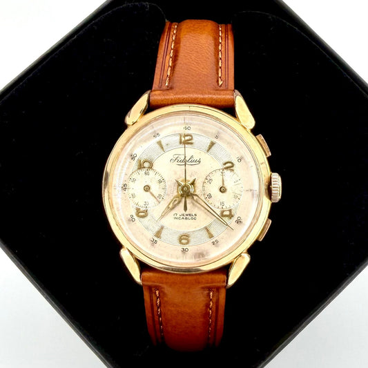 Vintage Gents Fidelius Chronograph Watch – Landeron 51 – Working
