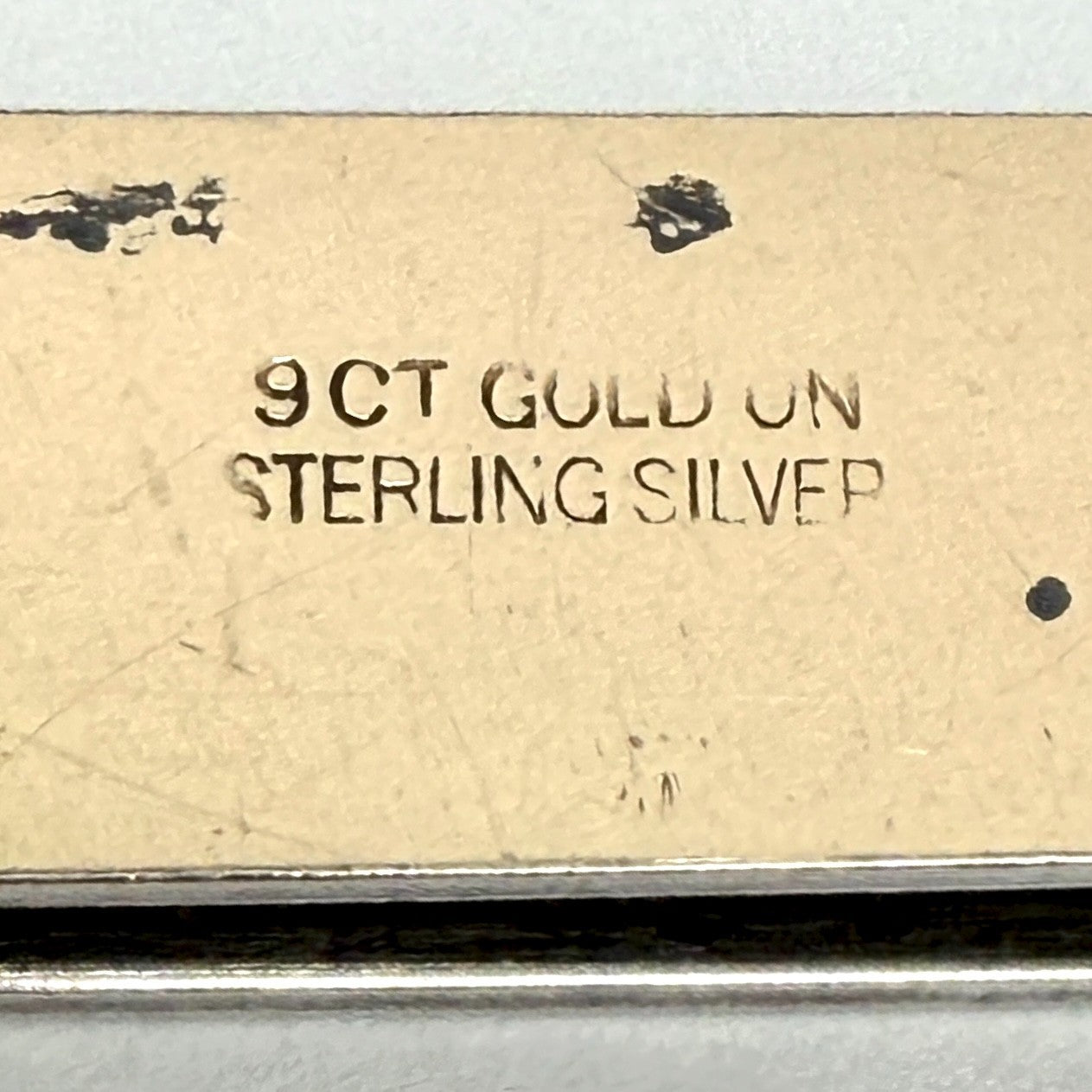 Vintage 9ct Gold on Sterling Silver Tie Clip