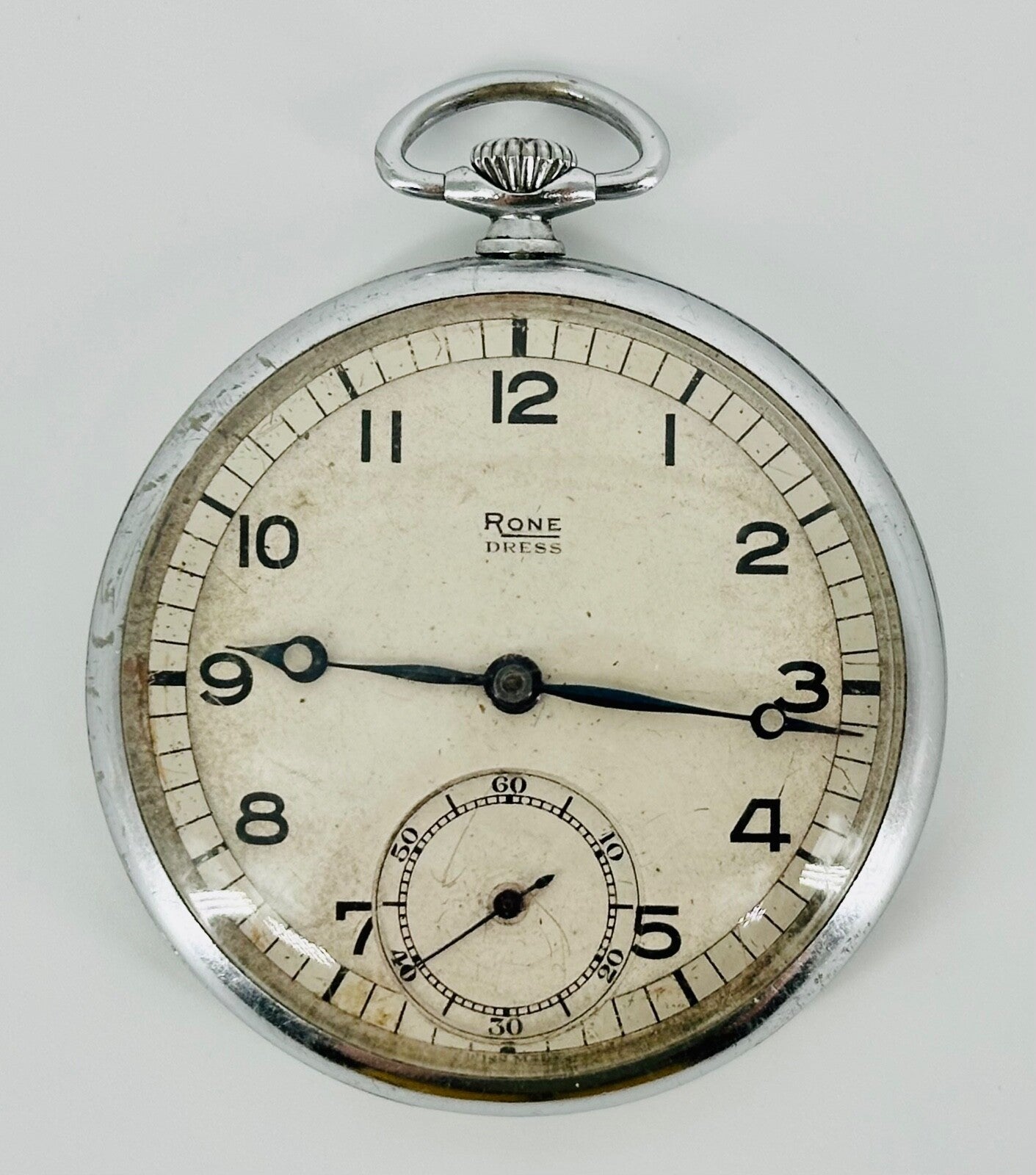 Antique Rone 15 Jewel Swiss Pocket Watch – Dennison Case – Working